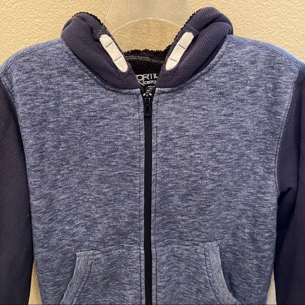 DISTORTION Boys Blue Hoodie Jacket Size Medium - Picture 3 of 9